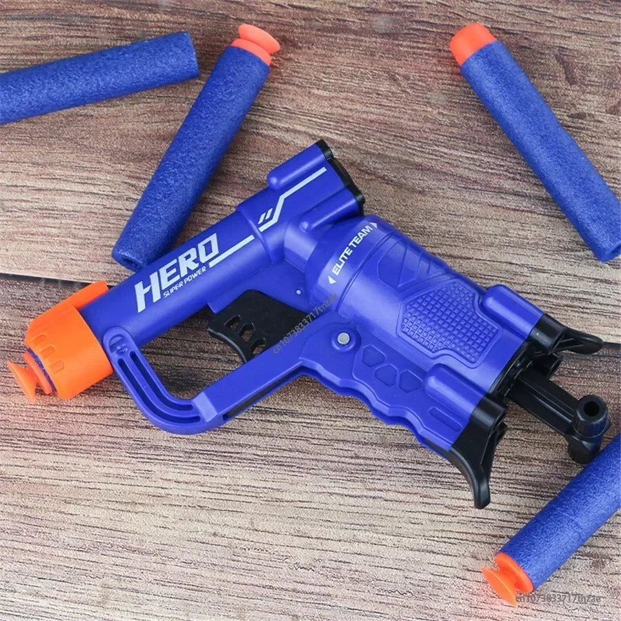 Mini Soft Dart Pistole 2025 - Manuelle Einschuss Spielzeugpistole - Nerf kompatibel - Kompakte Kinder Blaster - Perfektes Einsteiger Geschenk