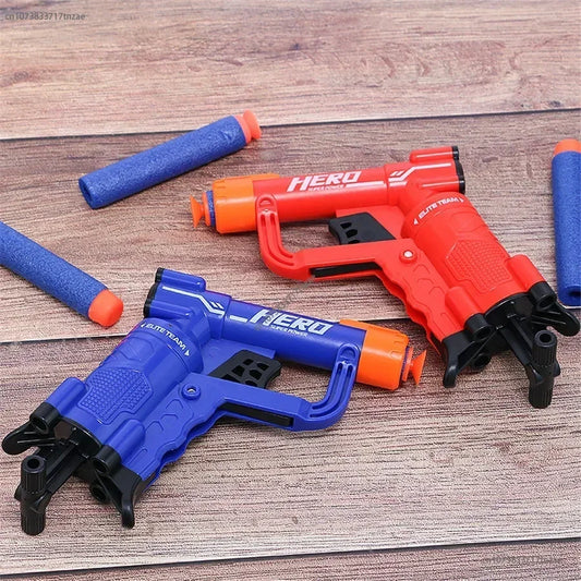 Mini Soft Dart Pistole 2025 - Manuelle Einschuss Spielzeugpistole - Nerf kompatibel - Kompakte Kinder Blaster - Perfektes Einsteiger Geschenk