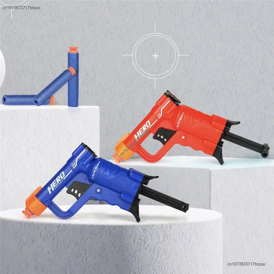Mini Soft Dart Pistole 2025 - Manuelle Einschuss Spielzeugpistole - Nerf kompatibel - Kompakte Kinder Blaster - Perfektes Einsteiger Geschenk