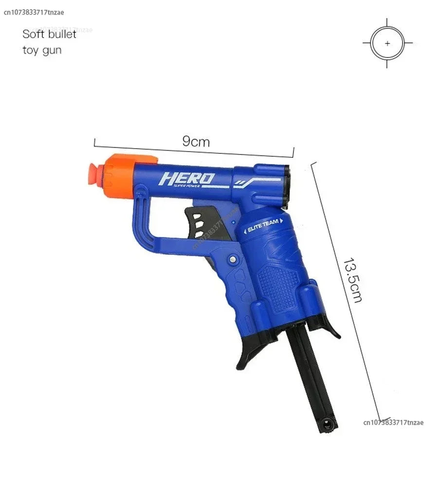 Mini Soft Dart Pistole 2025 - Manuelle Einschuss Spielzeugpistole - Nerf kompatibel - Kompakte Kinder Blaster - Perfektes Einsteiger Geschenk